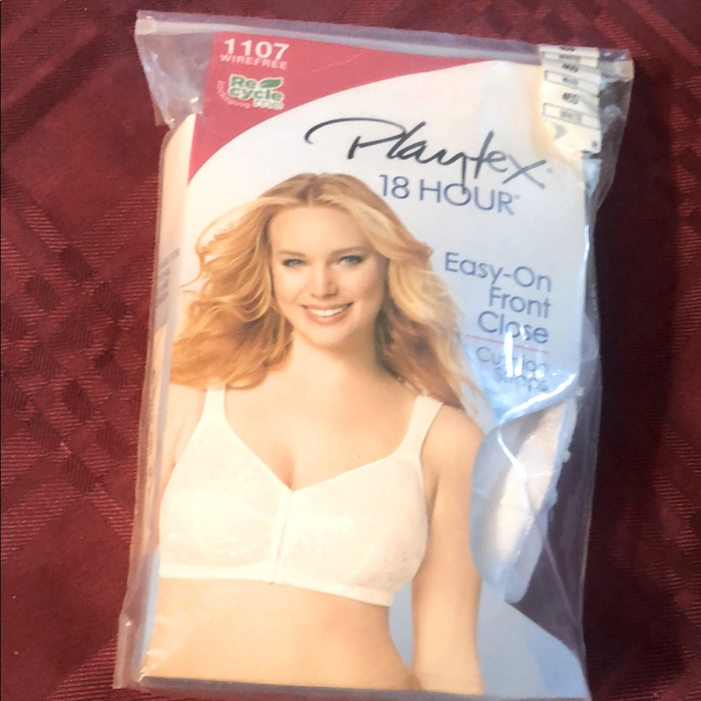 Playtex White Wireless Bra Soft V-Neck Comfort
